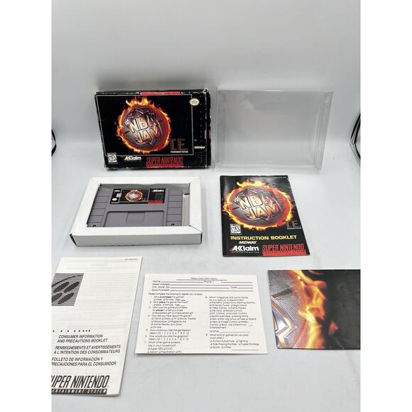 NBA Jam Tournament Edition T.E. (Super Nintendo, 1994) SNES Complete CIB TESTED! - Picture 1 of 16